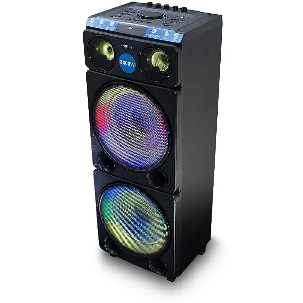Caixa de Som Bluetooth Philips Party Speaker TAX5509, Potência 2.400W Bivolt Preto