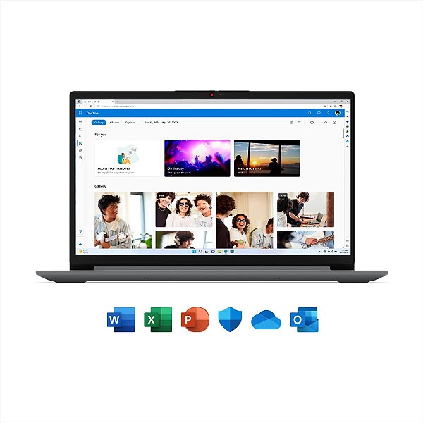Notebook Lenovo IdeaPad 1i Celeron 15.6" 4GB 128GB SSD Windows 11, 82VX0001BR Cloud Grey
