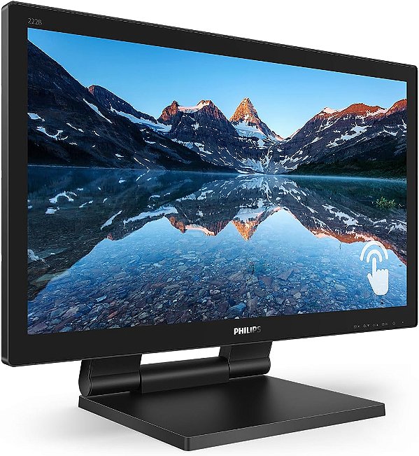 Monitor Philips 21,5" LCD LED com SmoothTouch, FHD, Widescreen TN - 222B9T Preto