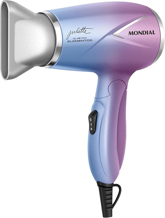 Secador de Cabelo By Juliette Mondial, 1200W - Cabo Dobrável, SCT-JU-03, Azul/Rosa Bivolt