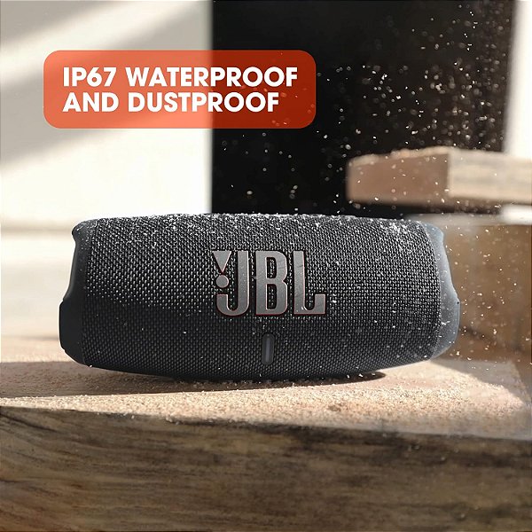 JBL, Caixa de Som, Charge 5, Bluetooth, À Prova D'água e Poeira - Preto CHARGE5