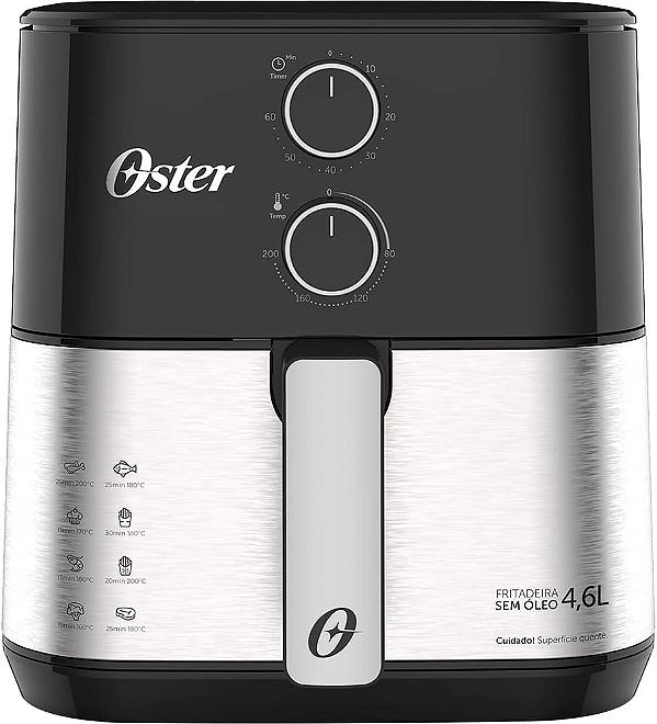 Fritadeira Air Fryer Oster sem Óleo, Compact, 4,6L com Timer - OFRT520 127V