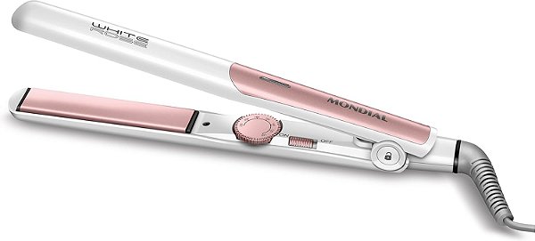 Prancha Alisadora Mondial White Rose Line - P-50 Bivolt