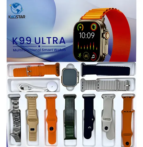 Relogio Smartwatch K99 Ultra Series 9 10 Pulseiras Academia Esportes K99-ULTRA-10-PULSEIRAS