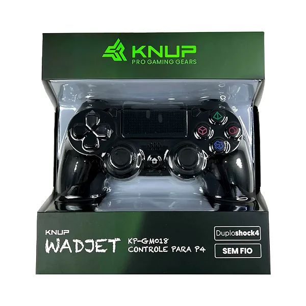 Controle Sem Fio Compatível PS4 KP-GM018 Knup Preto