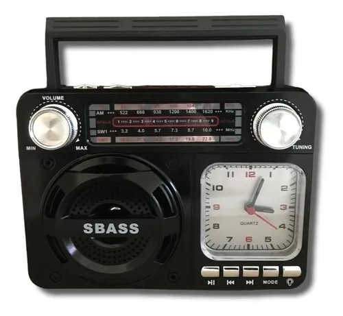 Rádio Relógio Retro Bluetooth Usb Portátil 127/220v  Altomex AD-135