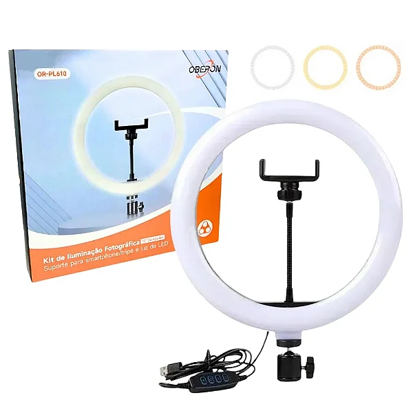 Iluminador Ring Light Rgb 12 Polegadas Oberon OR-PL12R