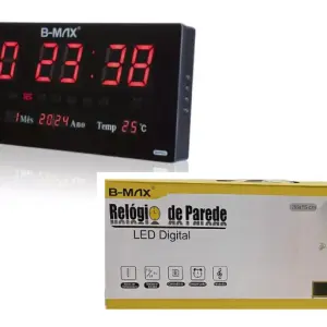 Relógio De Parede Led Digital B-Max BM-R802