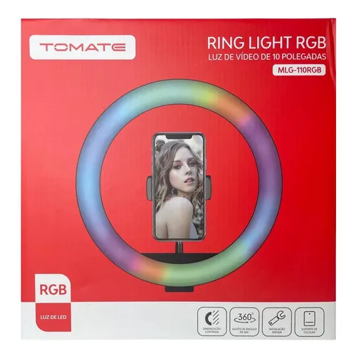 Ring Light  10 Polegada Tomate MLG-110RGB