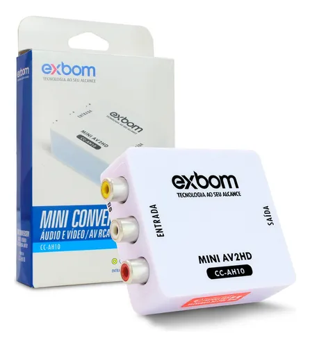 Mini Conversor Àudio E Vídeo Av Rca Para HD Exbom CC-AH10