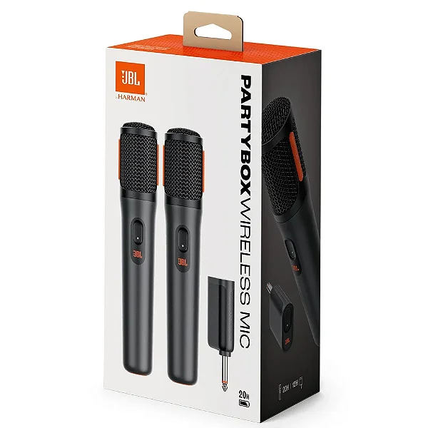 Microfone  Sem Fio JBL PartyBox Wireless Black Com 2