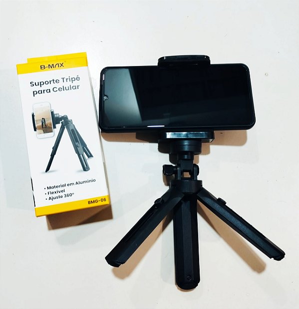 Suporte Tripé Para Celular Material Em Alumunio Flexivel Ajuste 360 BM-06