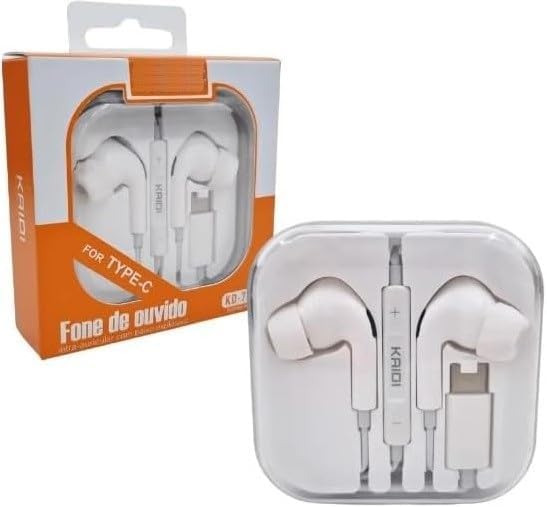 Fone De Ouvido Tipo C Microfone Controle Volume Usb Kaide KD-733