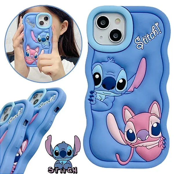 Case Disney Stitch Fofo Silicone Premium Para iPhone (Diversos Modelos)