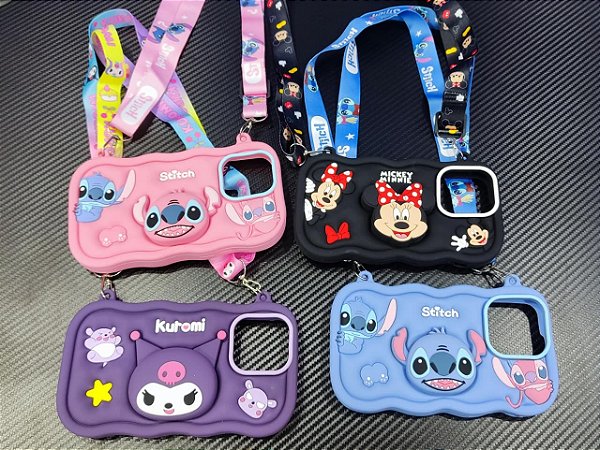 Bolsa Case Disney Stitch Fofo Silicone Premium Para iPhone Fashion (Diversos Modelos) CASE-DISNEY-AL