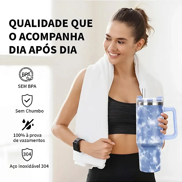 Copo Termico Com Canudo Esfumaçado 40OZ 1200ml 40OZ-ESFUMACADO