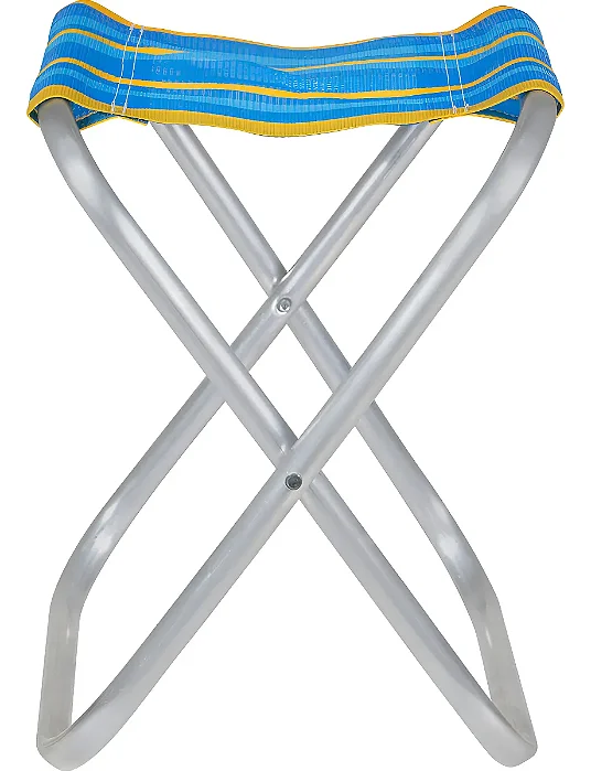 Banqueta Dobrável Em Alumínio Camping Cores Sortidas Bel 05800