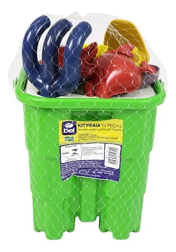 Kit Baldinho Quadrado Castelo Praia 10 Peças Bel 195500
