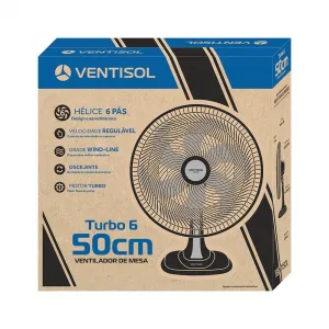 Ventilador de Mesa Ventisol Turbo 6 Pás 50cm Preto 220V 4200