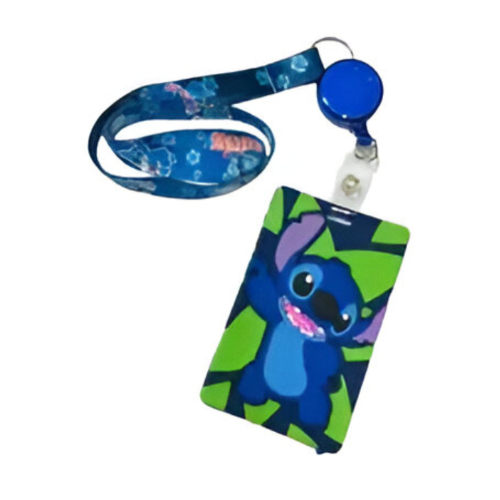Porta - Crachá Infantil Lilo & Stitch – Com Cordão E Clip