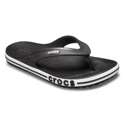 Chinelo crocs bayaband flip black/white Preto CROCS-PRETO