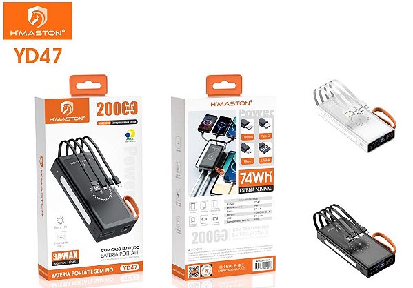 Power Bank Externa Multiuso 20.000 mAh YD47
