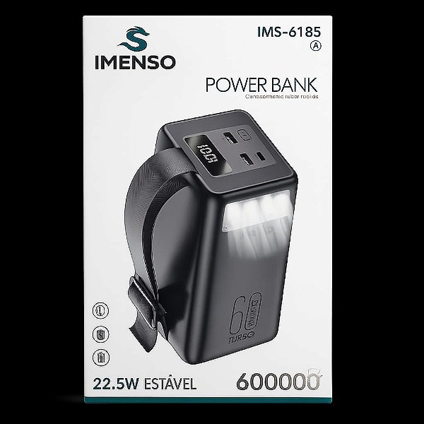 Carregador Portátil Power Bank 60.000mAh Imenso IMS-618S
