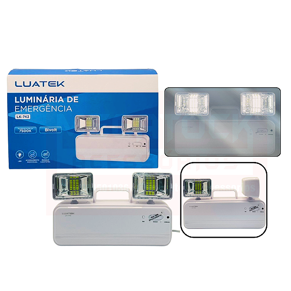 Lâmpada De Emergência 1200lm 7500k 8w Bivolt Luatek - LK-743