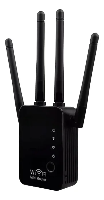 Repetidor De Wifi Preto 4 Antenas Externas Dualband + Cabo de Rede, KA-X333 KAPBOM