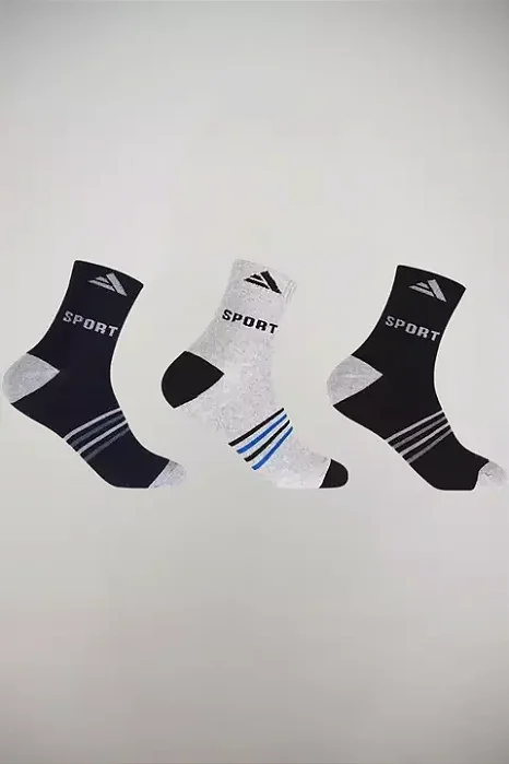 KIT 3 MEIAS ALTOMAX BASIC  CURTO ALTOMAX 004ALMC21604-SORTIDO