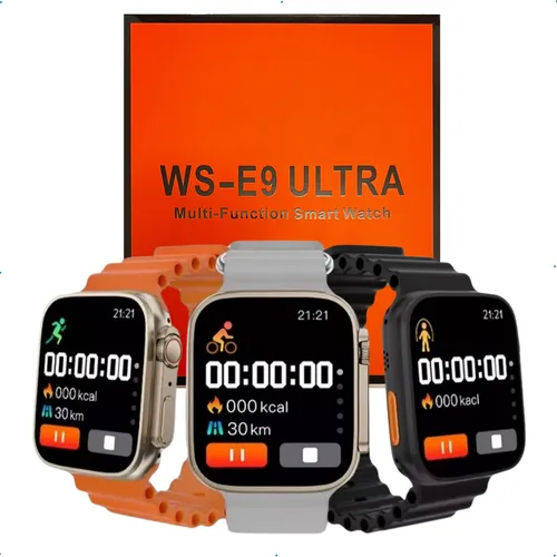 Smart Watch Ws E9 Ultra Multi Função Indução 4 Pulseiras  WE-E9
