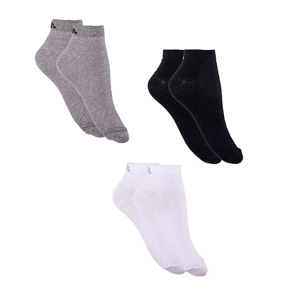 Kit Com 3 Pares De Meia Adulto Cano Curto Disinoni / Paz&amor - AE MA-CC