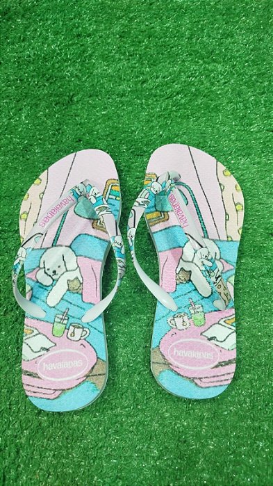 Chinelo Havaianas De Borracha Com Estampa De Cachorro Branco CH-CB