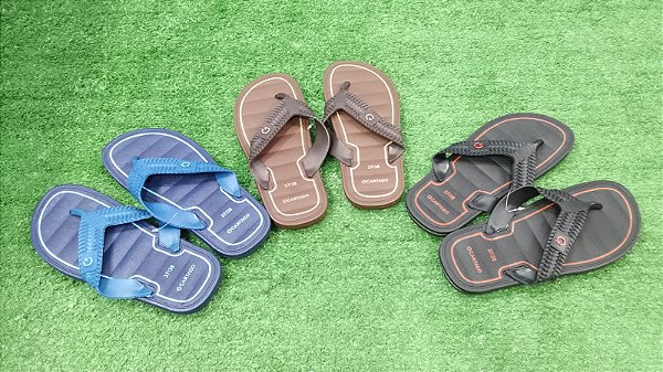 Chinelos Cartago Masculinos Nas Cores Preto, Azul E Marrom C-CARTAGO
