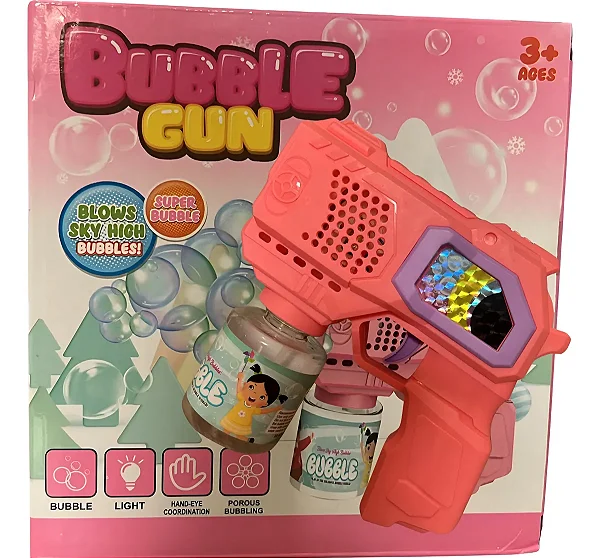Pistola Lançadora Bolhas Super Bubble Infantil Led Mágico