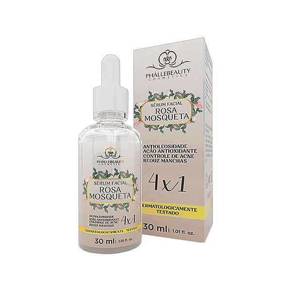 Sérum Facial Rosa Mosqueta 4 em 1 Phallebeauty