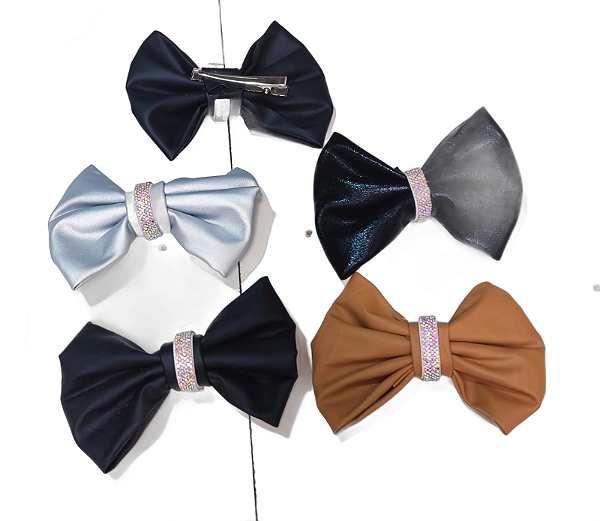 Grampo De Cabelo Elegante Com Laço De Cetim Feminino  DF6