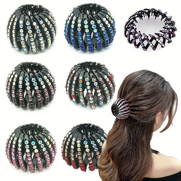 Presilha Cobre Coque Espiral Com Pedras Para Cabelo 1467