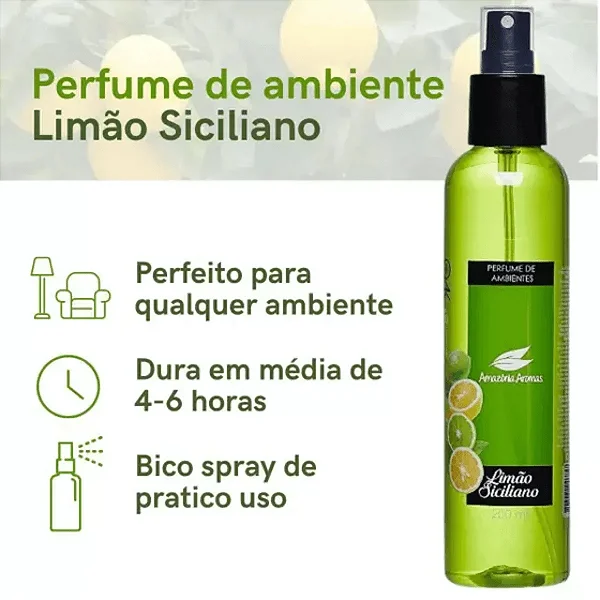 Perfuma De Ambientes Amazônia Aromas 200ml - Limão Siciliano