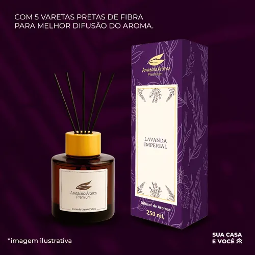 Difusor Premium Amazônia Aromas 250ml Lavanda Imperial