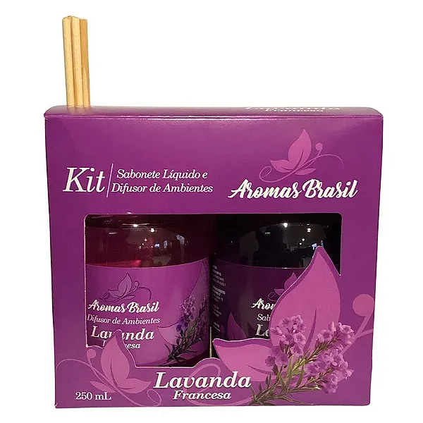 Kit Aromas Brasil Difusor E Sabonete 250ml Lavanda Francesa 274