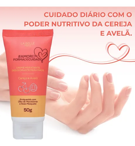 Creme Hidratante Desodorante Para Mãos La Belle 50G - Cerejá e Avelã