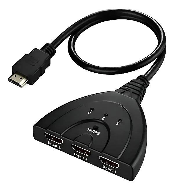 Chaveador  Switch 4K 3 Entradas 1 Saída HDMI KP-AD133