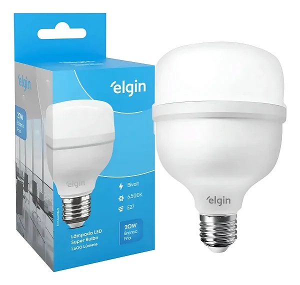 Lâmpada Bulbo Led Elgin 20w Bivolt Luz Branca LAMP-20W-ELGIN