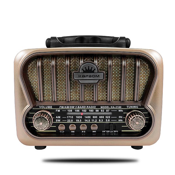 Rádio Retrô Vintage Portátil Caixa De Som Bluetooth - KA-3180