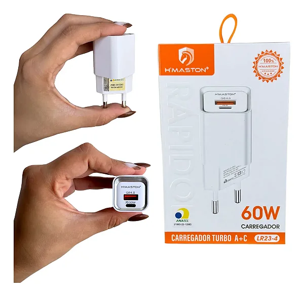 Carregador Turbo 60w H'maston LR23-4
