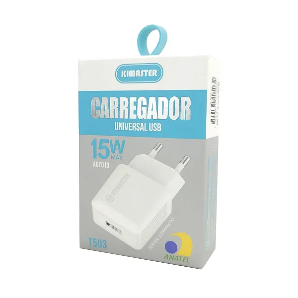 Carregador Universal Usb 15w Auto-id Cor Branco Kimaster T503