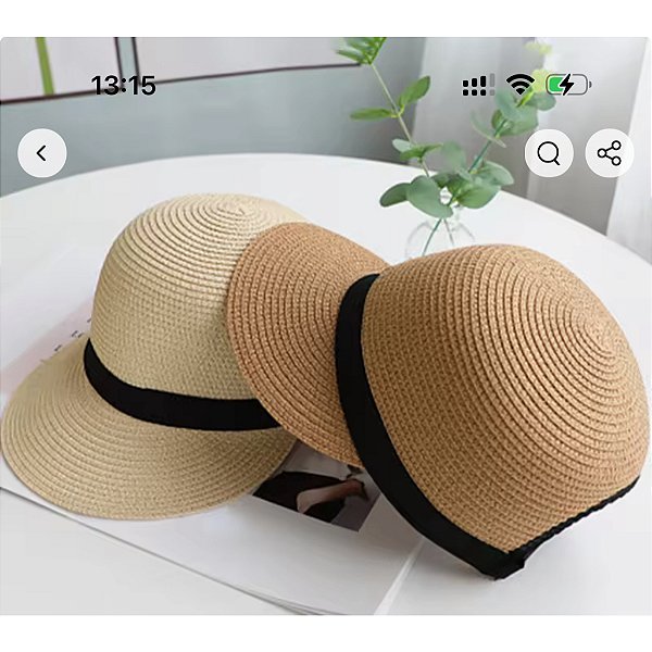 Boné Feminino De Palha Sintética Aba Curva S-03503