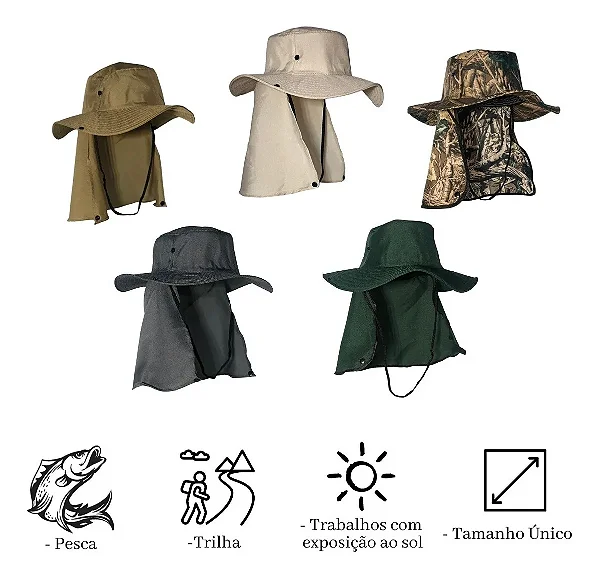 Chapéu Pescador Australiano Proteção Solar Pescoço S-0166