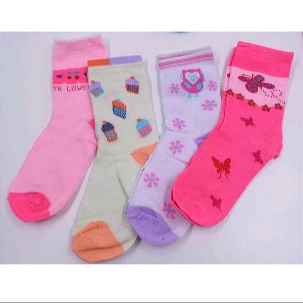 Meia Infantil Cores E Estampas Variadas 1973197